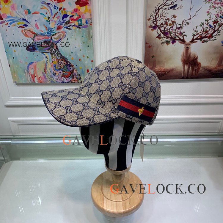 Bees x GG Canvas Baseball cap Gray Men Women